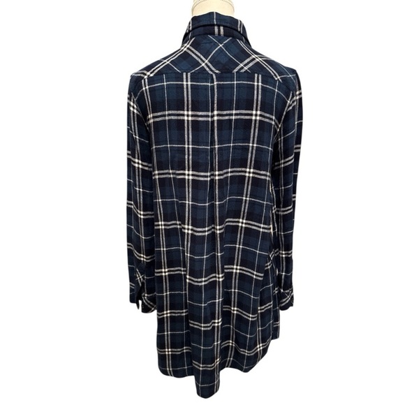 Rails Bianca Tartan Shirt Dress Petrol Blue Spruce White Sz M - Picture 8 of 10